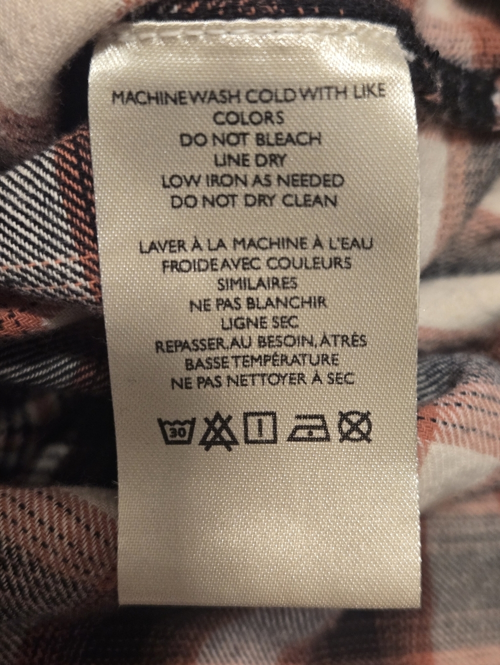 We The Free Wildfire 100% Cotton Mixed Plaid Half Button Long Sleeve Top Small - Picture 7 of 7